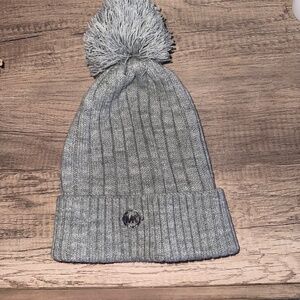 Michael Kors Gray Knit Hat with Pom